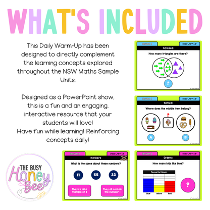 Multi Age K-2 Year B Australian | NSW Maths Daily Review | Warm-Up Unit 7