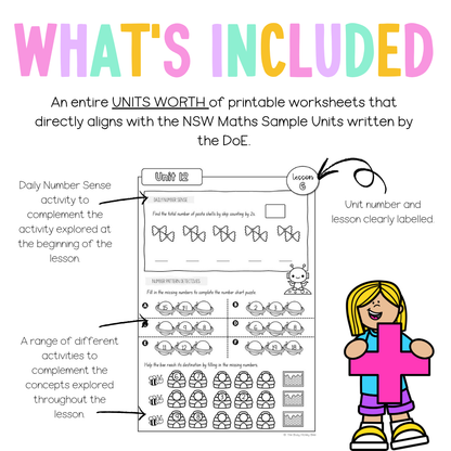 Multi Age K-2 Year A NSW Maths Worksheets Unit 12