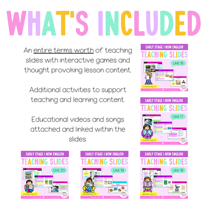 Early Stage 1 Term 4 English Teaching Slides Mega Bundle
