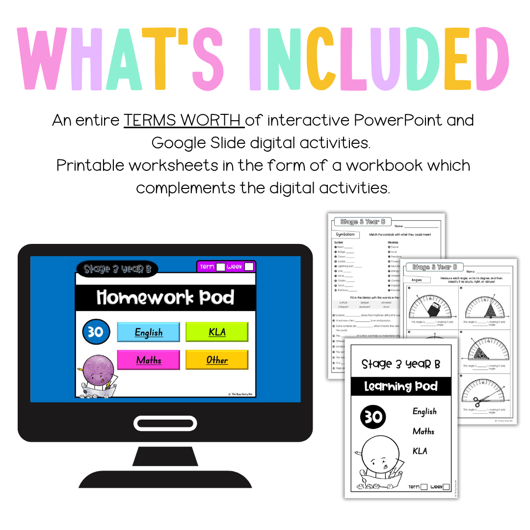 Stage 3 Year B Homework/Learning Pods Term 2 Mega Bundle
