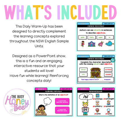 Stage 1 Year B Australian | NSW English Daily Review | Daily Warm Unit 39