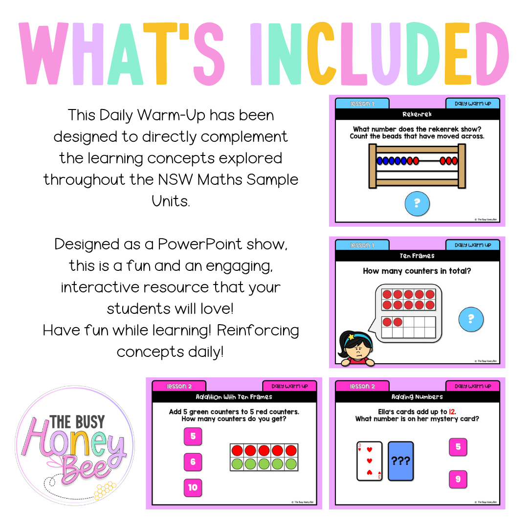 Early Stage 1 Australian | NSW Math Daily Review | Warm-Up Term 4 Mega Bundle