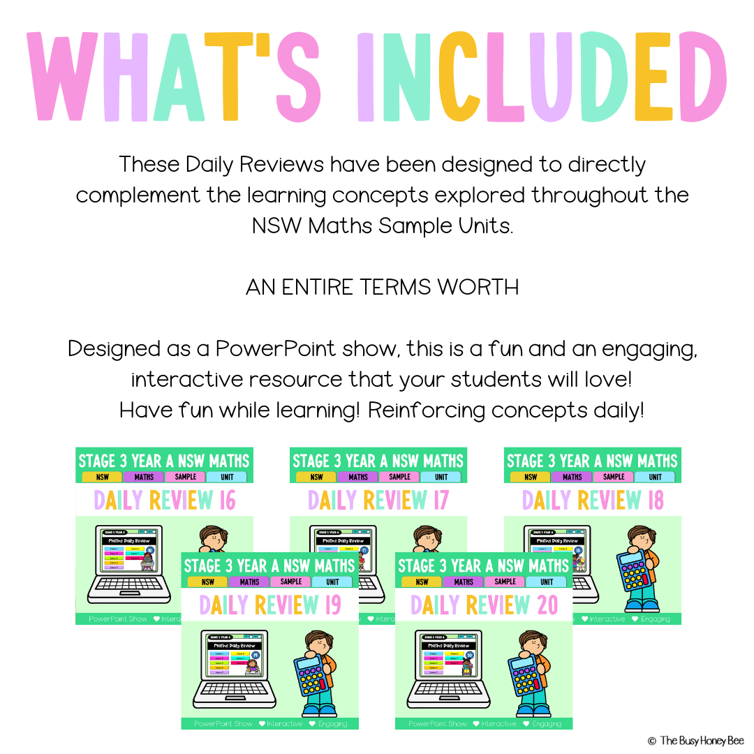 Stage 3 Year A Australian | NSW Math Daily Review | Warm-Up Term 4 Mega Bundle