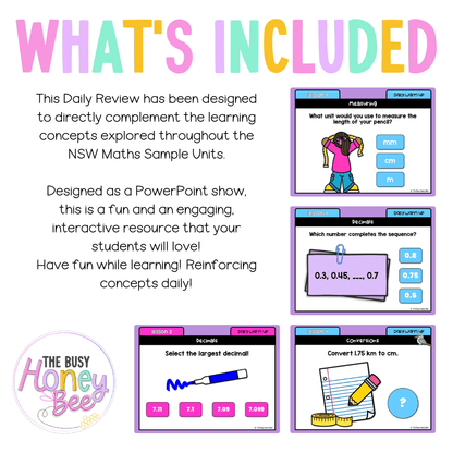 Multi Age 3-6 Year A Australian | NSW Math Daily Review | Warm-Up Unit 14