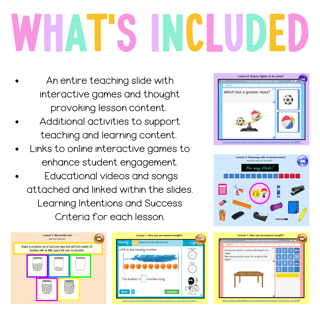 Stage 1 Year A Unit 3 Maths Teaching Slides