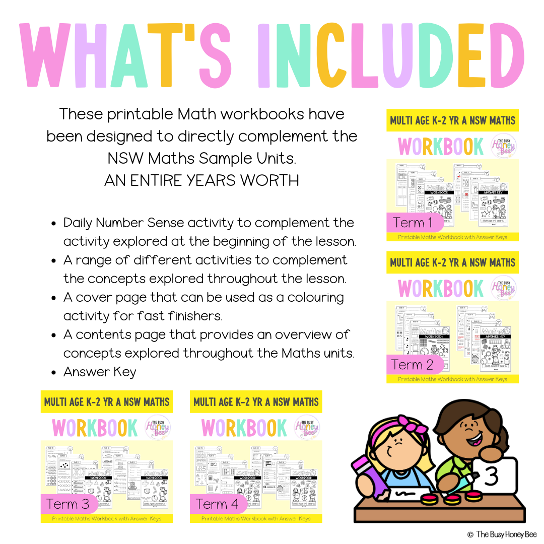 Multi Age K-2 Year A NSW Maths Workbook ULTIMATE Mega Bundle