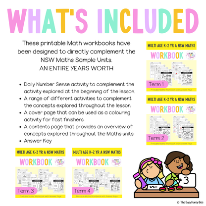 Multi Age K-2 Year A NSW Maths Workbook ULTIMATE Mega Bundle