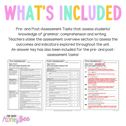 Stage 3 Year B English Pre- and Post-Assessment Unit 10 Genre