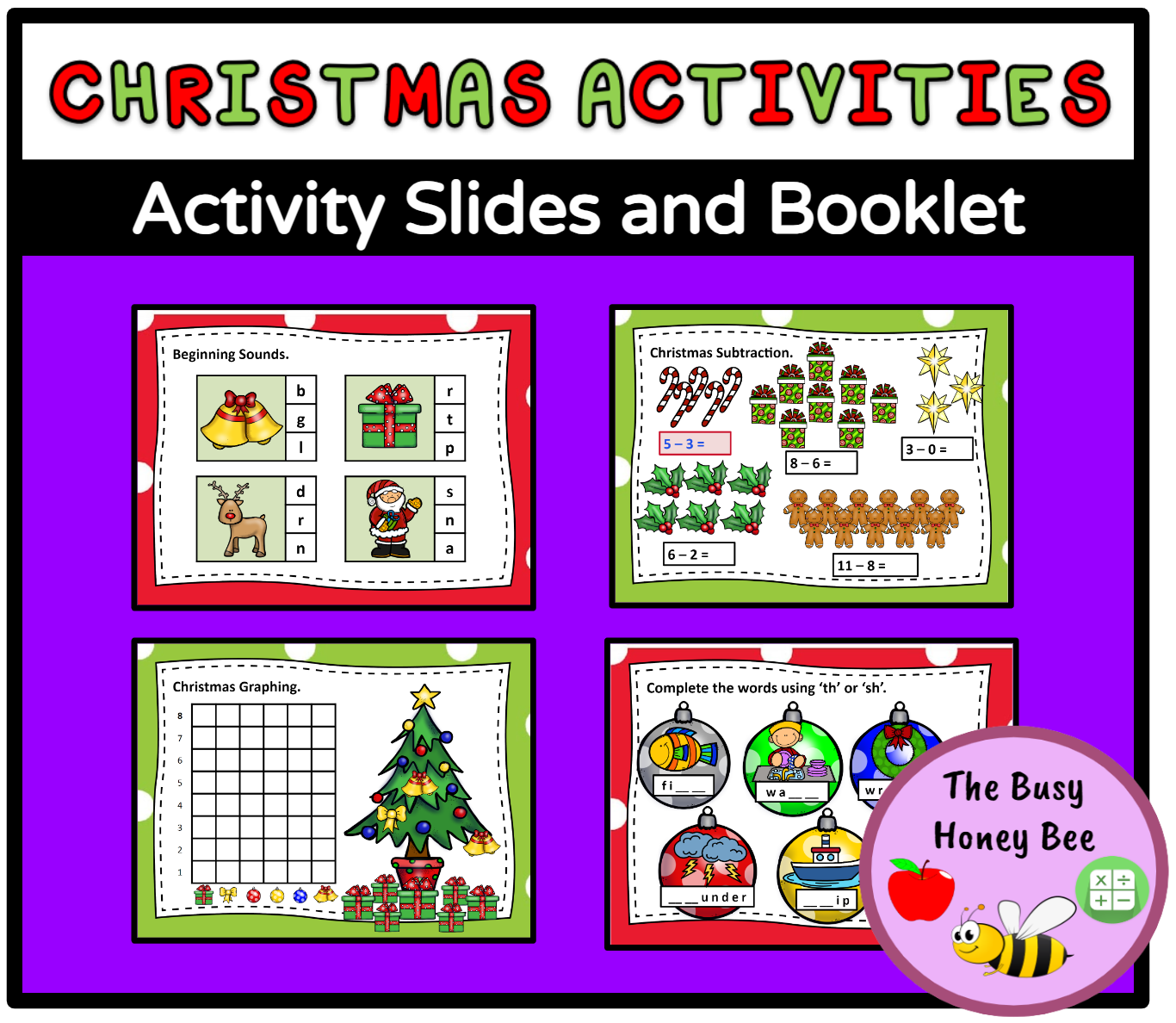 Kindergarten Christmas Activities PowerPoint and Booklet