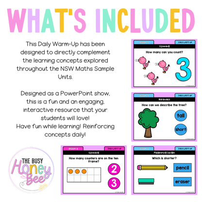 Early Stage 1 Australian | NSW Math Daily Review | Warm-Up Unit 3