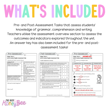 Stage 1 Year A English Pre- and Post-Assessment Unit 18