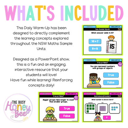 Multi Age K-2 Year B Australian | NSW Maths Daily Review | Warm-Up Unit 11