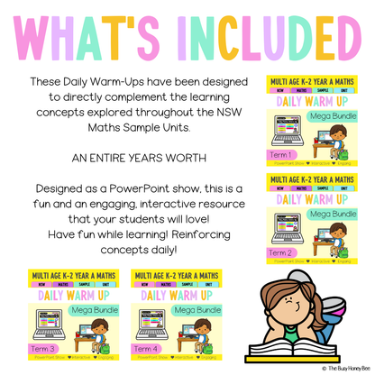 Multi Age K-2 Year A Ultimate Math Australian | NSW Math Daily Review | Warm-Up Mega Bundle