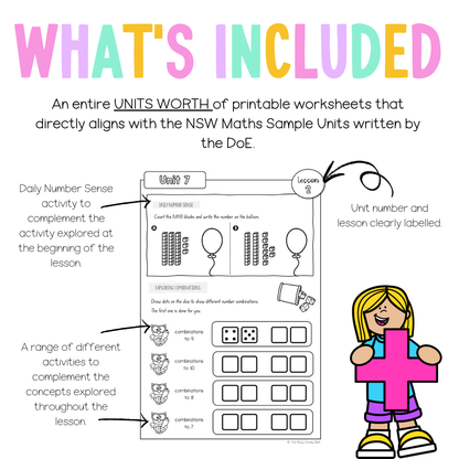 Multi Age K-2 Year A NSW Maths Worksheets Unit 7