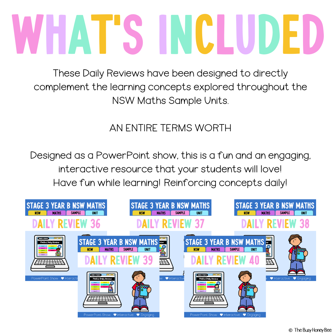 Stage 3 Year B Australian | NSW Math Daily Review | Warm-Up Term 4 Mega Bundle