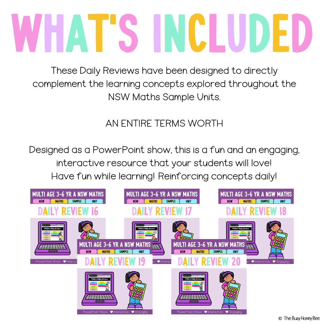 Multi Age 3-6 Year A Australian | NSW Math Daily Review | Warm-Up Term 4 Mega Bundle