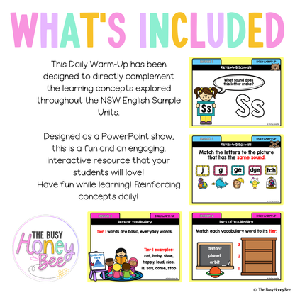 Multi Age K-2 Year A Australian | NSW English Daily Review | Warm-Up Term 4 Mega Bundle