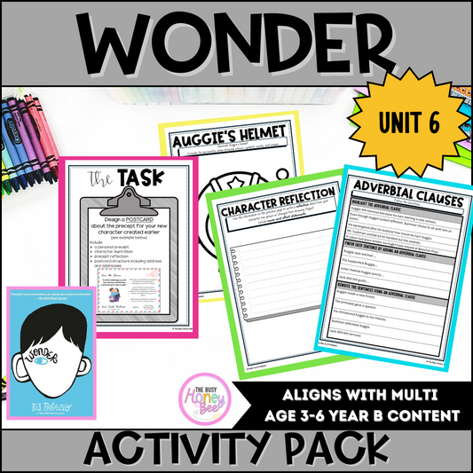 Unit 6 Wonder by RJ Palacio Activity Pack