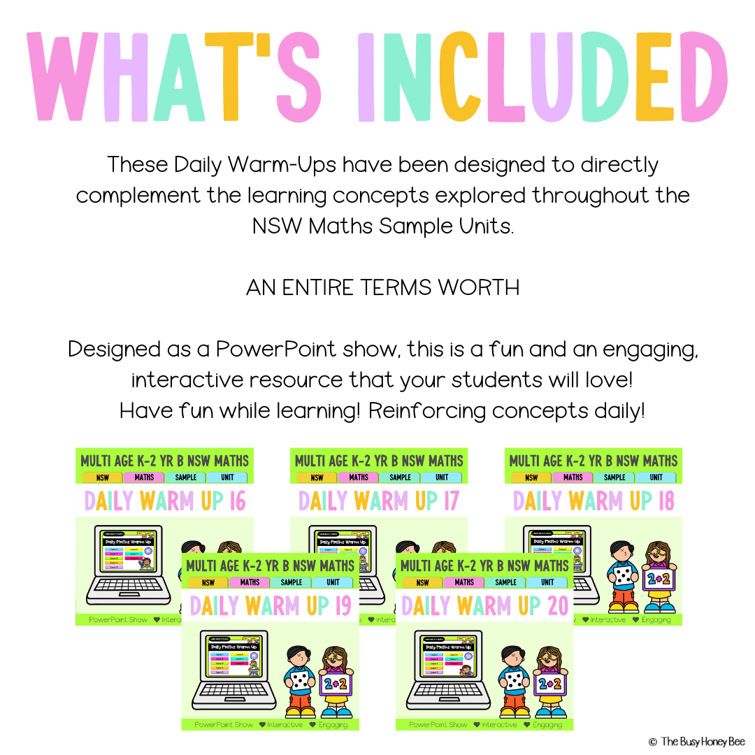 Multi Age K-2 Year B Australian | NSW Maths Daily Review | Warm-Up Term 4 Mega Bundle