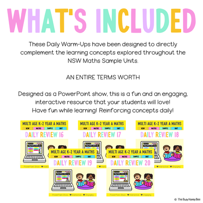 Multi Age K-2 Yr A Australian | NSW Math Daily Review Warm-Up Term 4 Mega Bundle