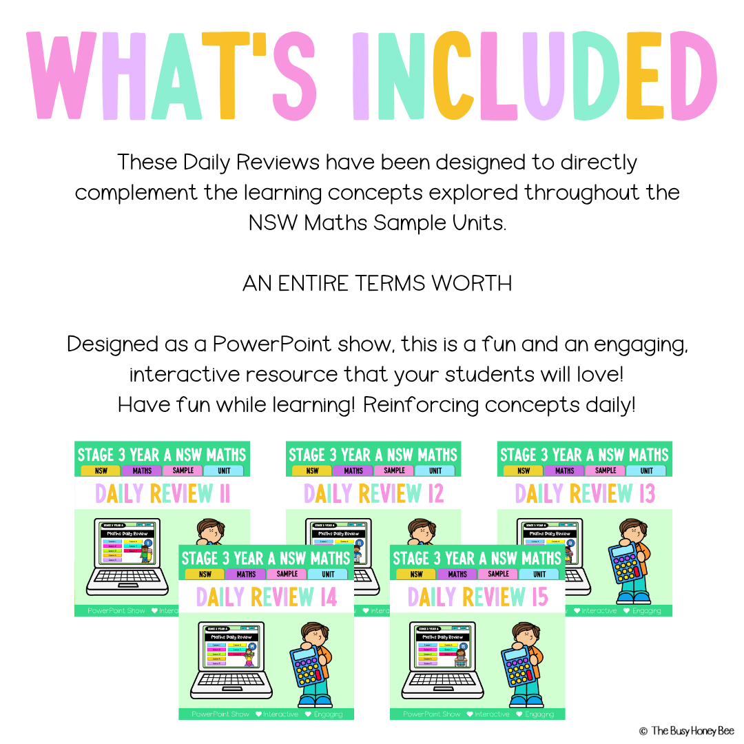 Stage 3 Year A Australian | NSW Math Daily Review | Warm-Up Term 3 Mega Bundle