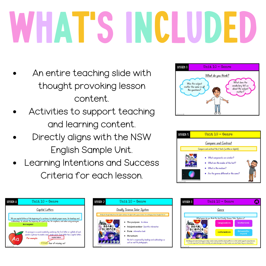 Stage 2 Year B Unit 10 Genre English Teaching Slides