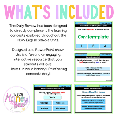 Stage 3 Year A Australian | NSW English Daily Review | Warm-Up Unit 1 Week 4