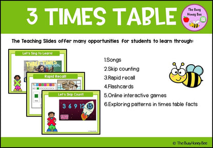 3 Times Table Teaching Slide and Printable Bundle - Teaching Bundle