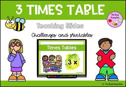 3 Times Table Teaching Slide and Printable Bundle - Teaching Bundle
