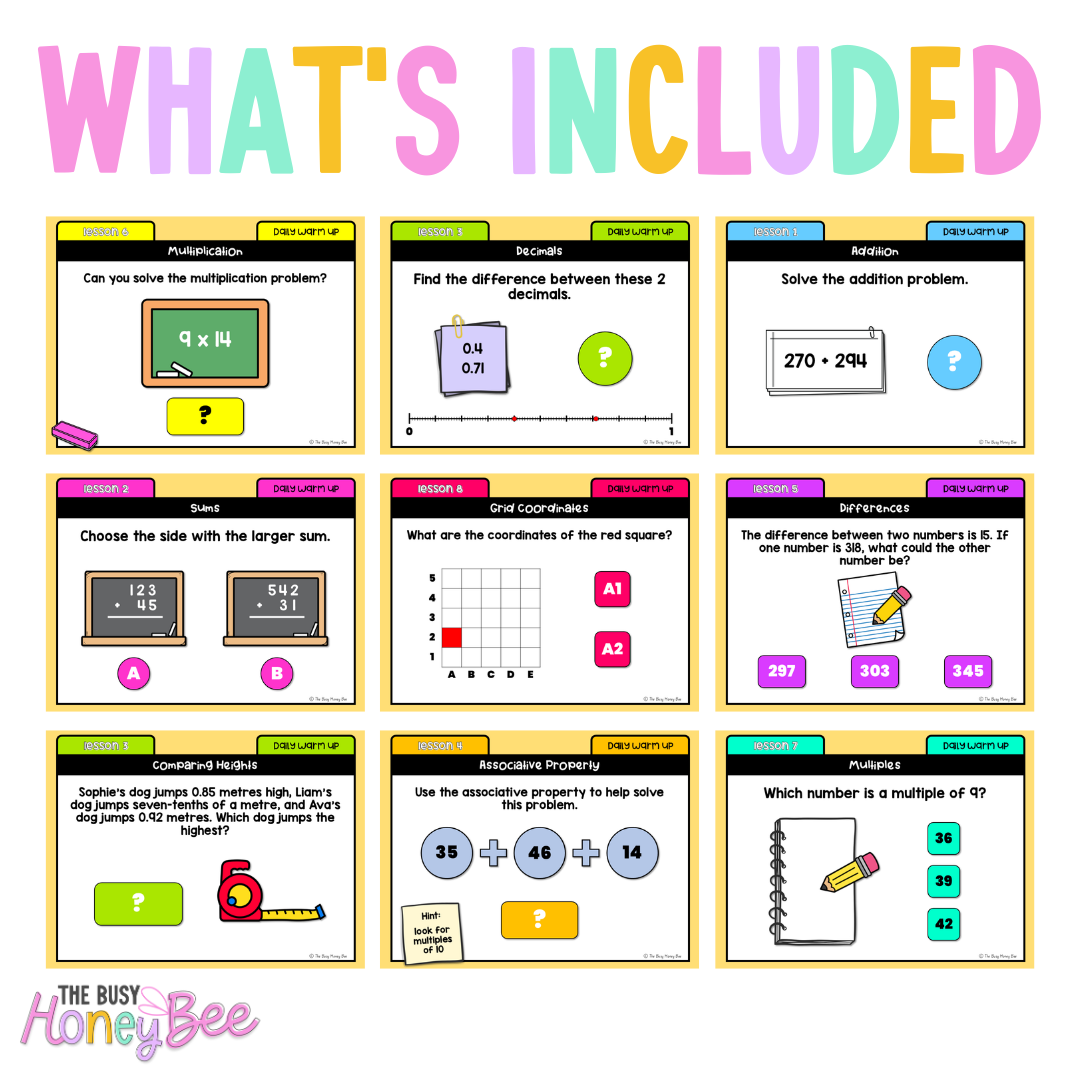 Stage 2 Year B Australian | NSW Math Daily Review | Warm-Up Term 4 Mega Bundle