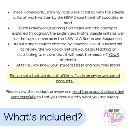Stage 3 Year B Homework/Learning Pods Term 2 Mega Bundle