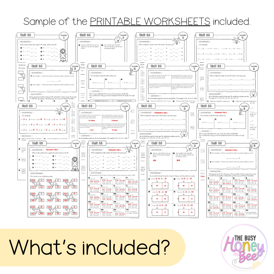 Stage 2 Year B NSW Maths Worksheets Unit 33