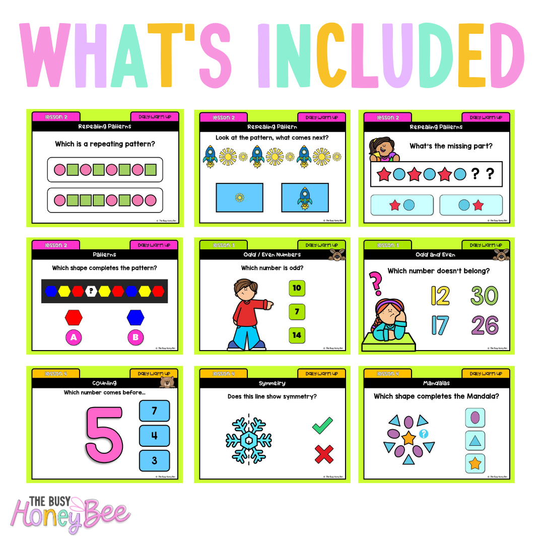 Multi Age K-2 Year B Maths Daily Warm Up Term 1 Mega Bundle