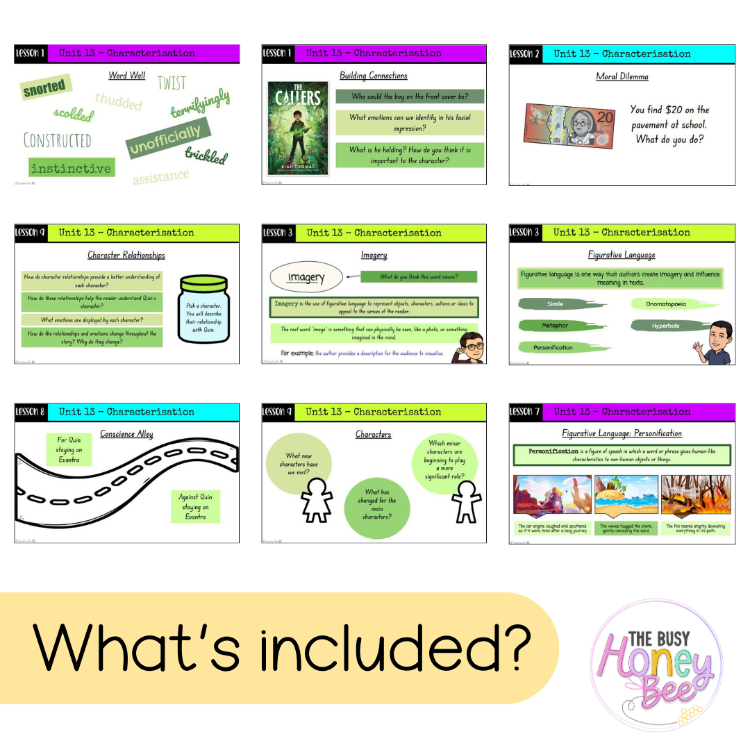 Stage 2 Year B Unit 13 Characterisation English Teaching Slides