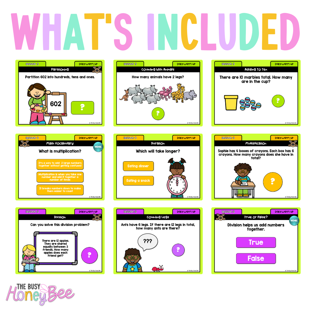 Multi Age K-2 Year B Australian | NSW Maths Daily Review | Warm-Up Term 4 Mega Bundle