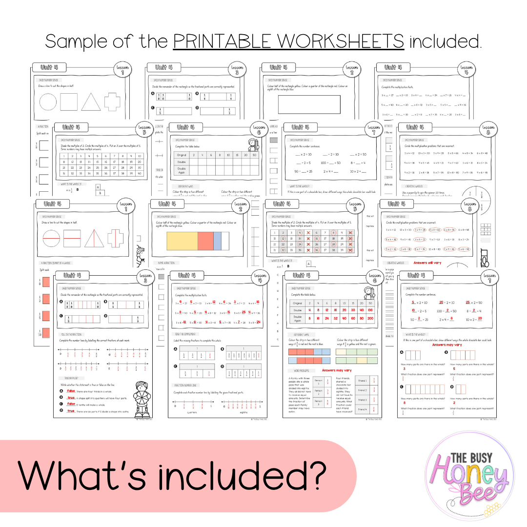 Stage 2 Year A NSW Maths Worksheets Unit 4