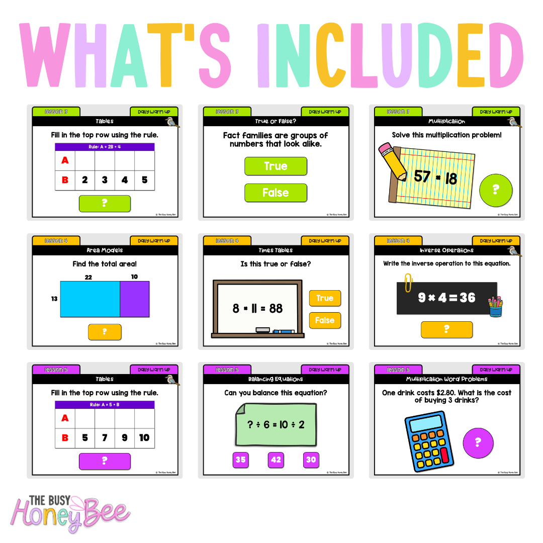Multi Age 3-6 Year B Australian | NSW Math Daily Review | Warm-Up Unit 13