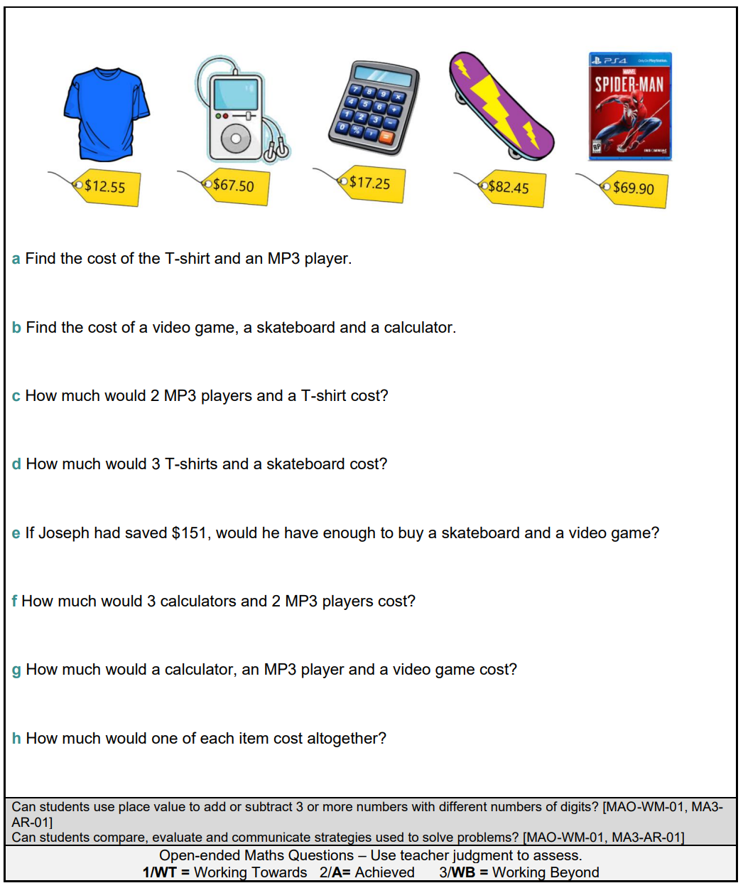 Stage 3 Year B Differentiated Maths Assessment Unit 22 – The Busy Honey Bee