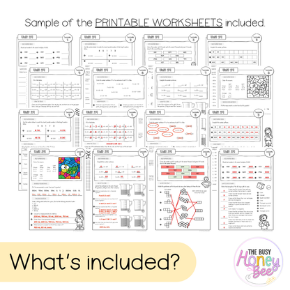 Stage 2 Year B NSW Maths Worksheets Unit 29