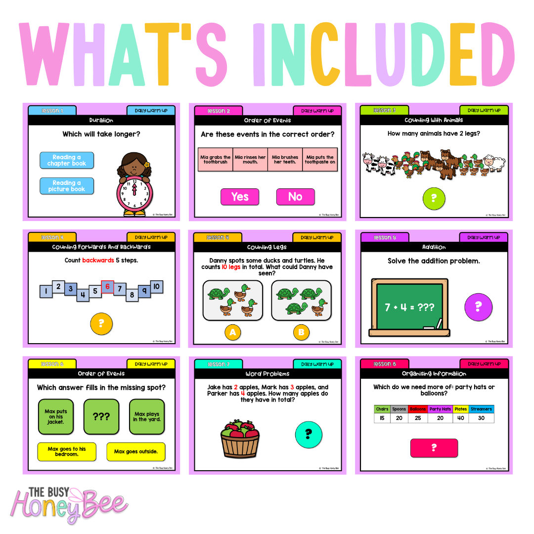 Early Stage 1 Australian | NSW Math Daily Review | Warm-Up Term 4 Mega Bundle