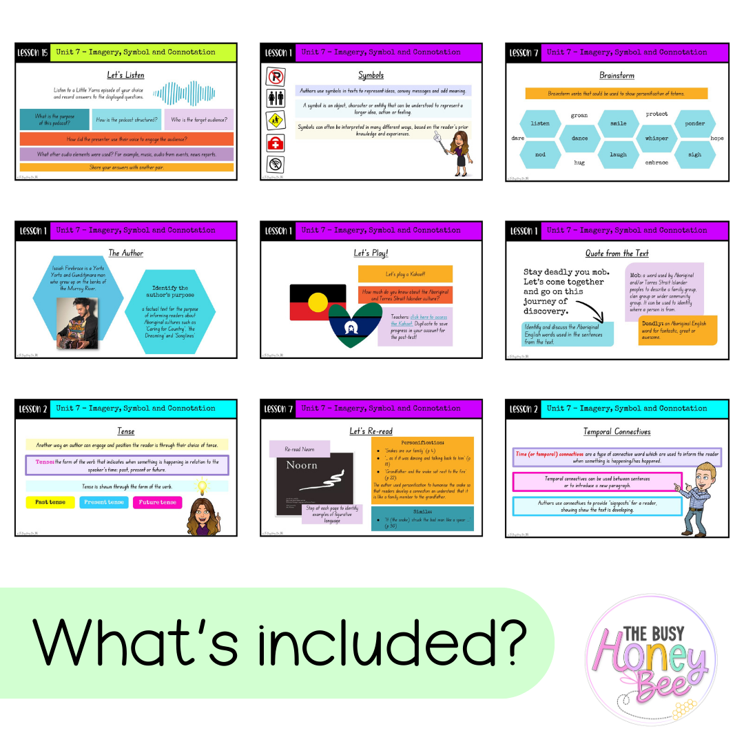 Stage 3 Year A Unit 7 Imagery, Symbol and Connotation English Teaching Slides