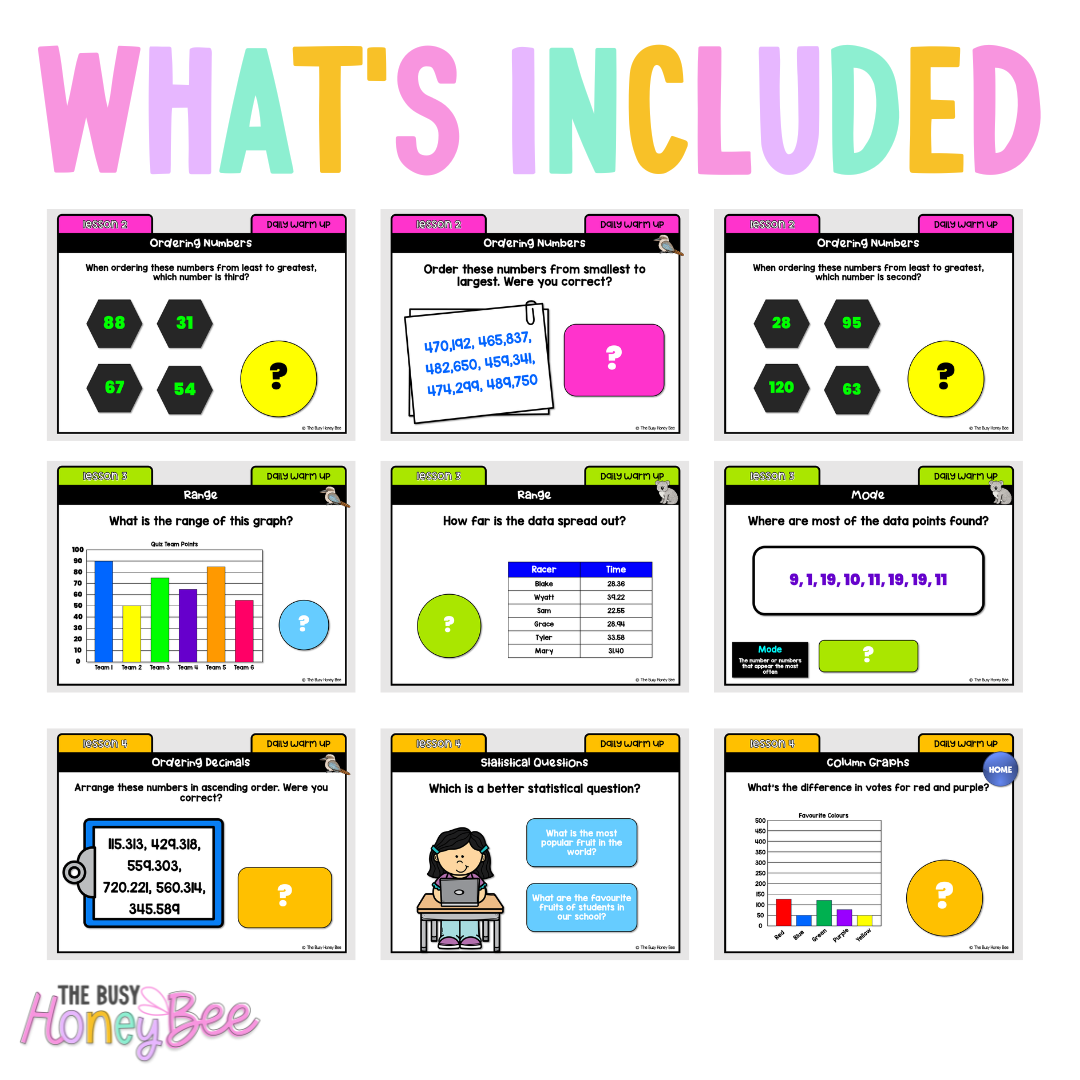 Multi Age 3-6 Year B Australian | NSW Math Daily Review | Warm-Up Term 1 Mega Bundle