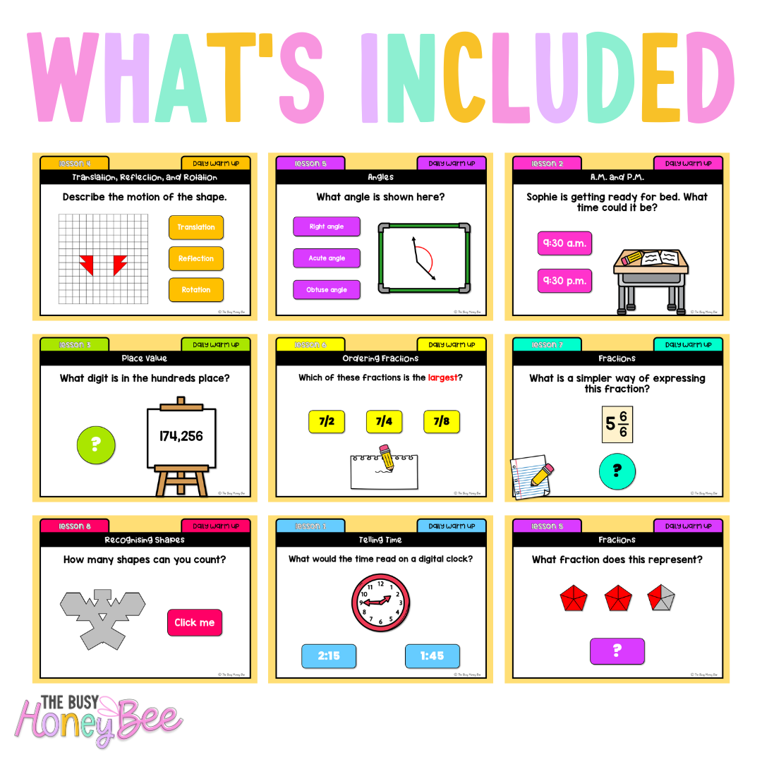 Stage 2 Year B Australian | NSW Math Daily Review | Warm-Up Term 4 Mega Bundle