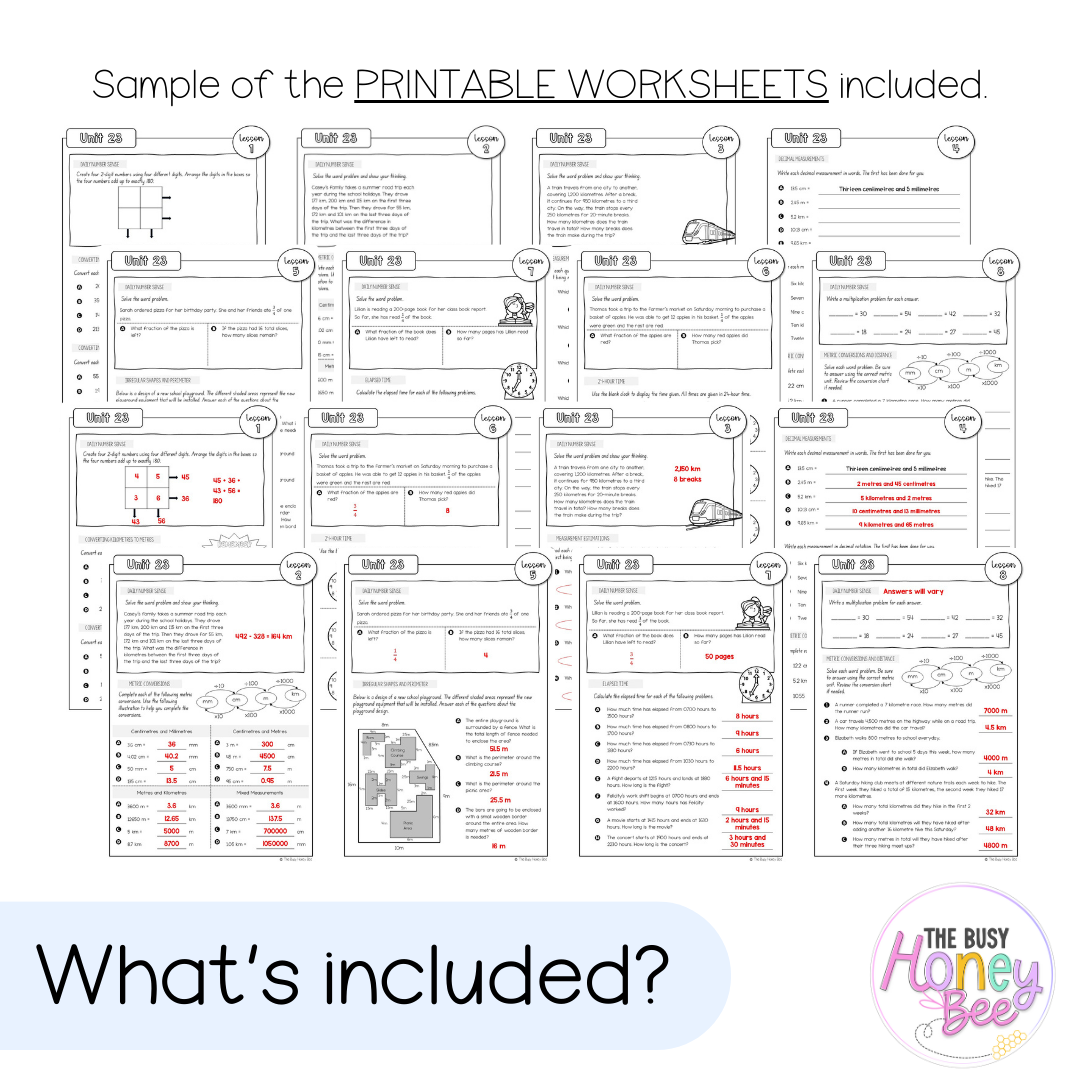 Stage 3 Year B NSW Maths Worksheets Unit 23