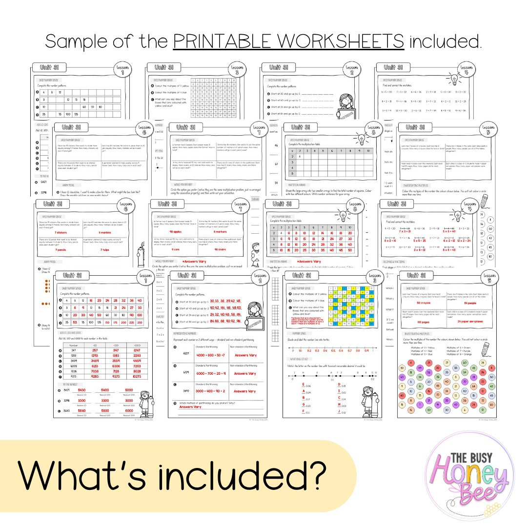 Stage 2 Year B NSW Maths Worksheets Unit 31