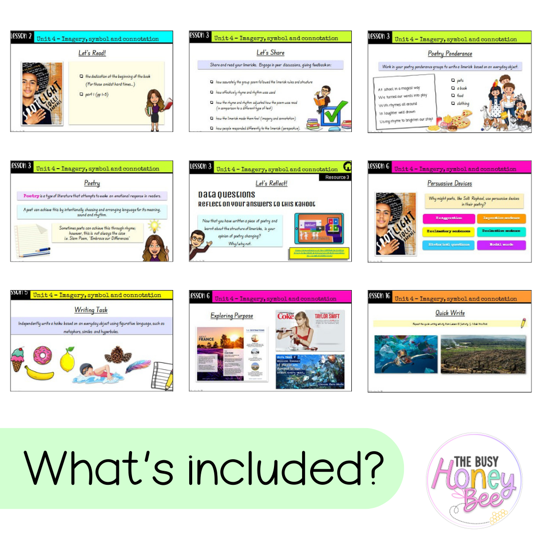 Stage 3 Year A Unit 4 Imagery, symbol and connotation English Teaching Slides