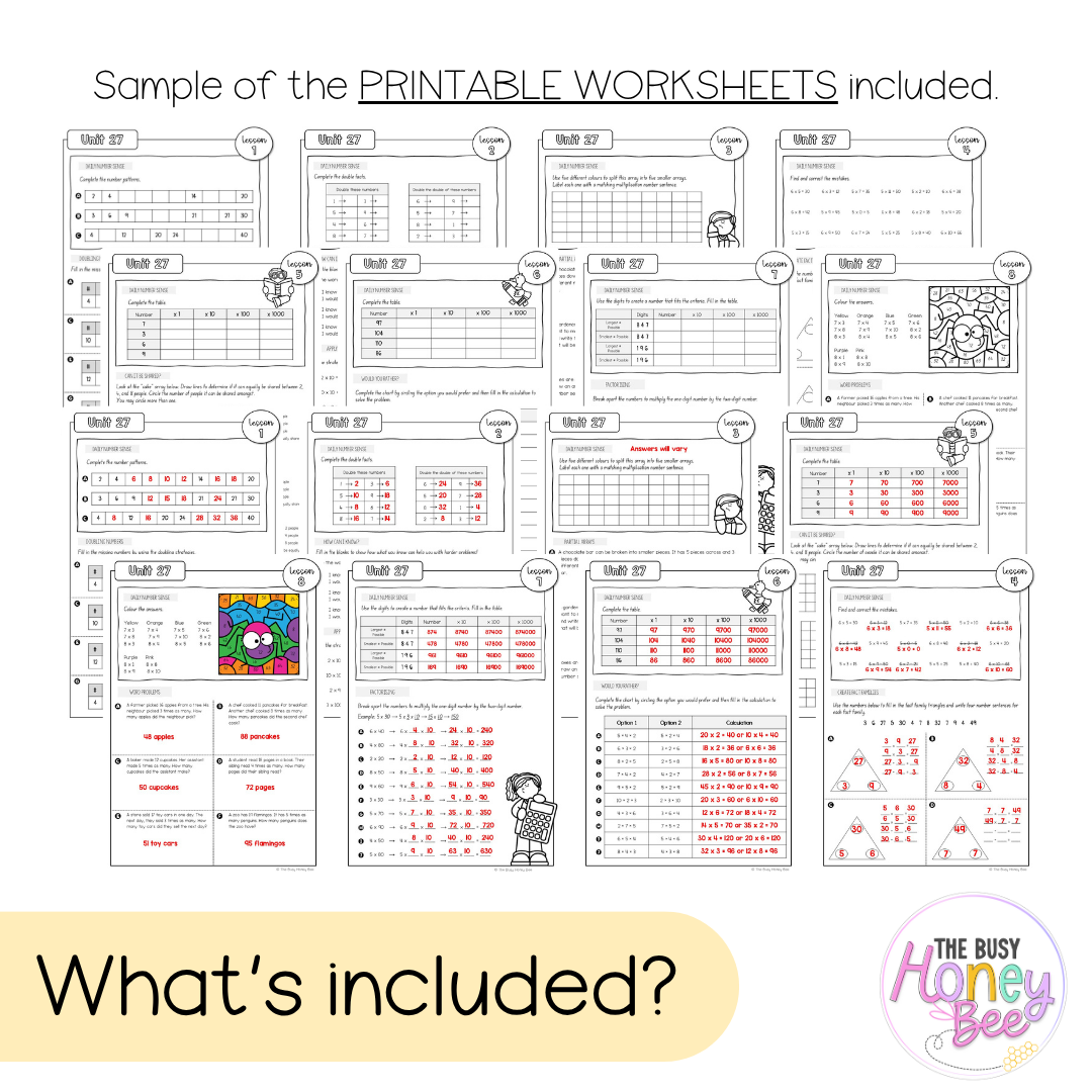 Stage 2 Year B NSW Maths Worksheets Unit 27