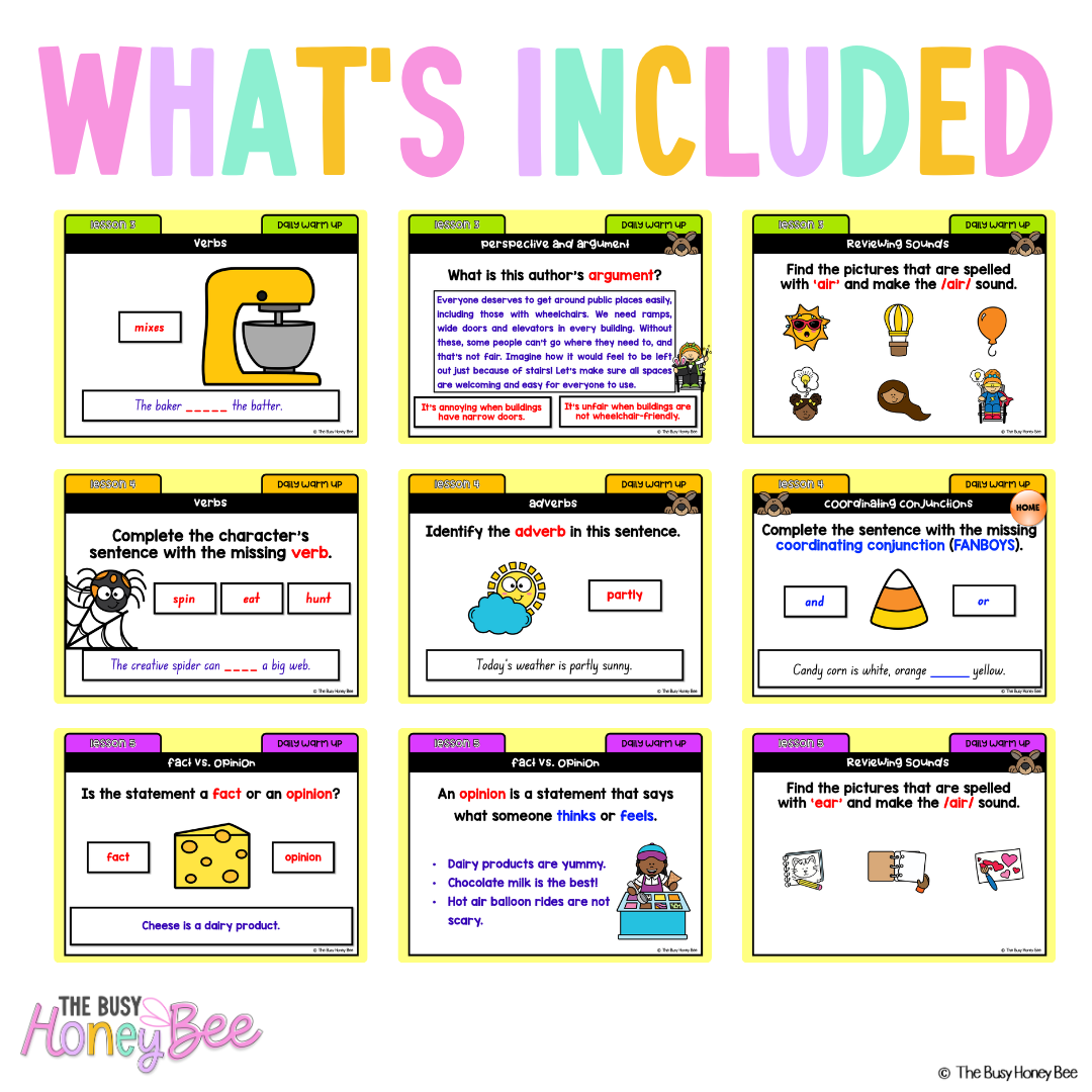 Multi Age K-2 Year A Ultimate English Australian | NSW English Daily Review | Warm-Up Mega Bundle