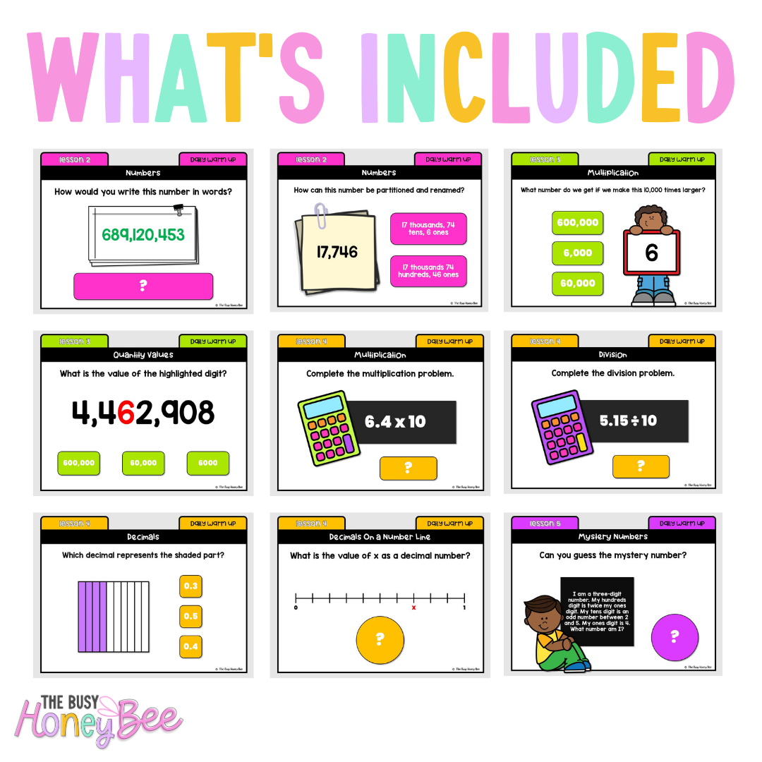 Multi Age 3-6 Year B Australian | NSW Math Daily Review | Warm-Up Term 1 Mega Bundle