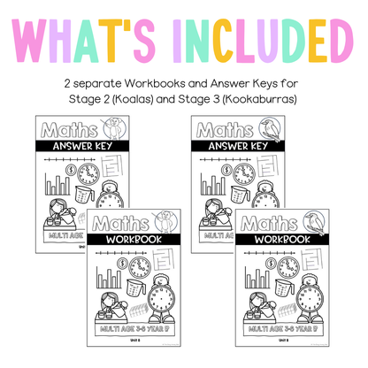 Multi Age 3-6 Year B NSW Maths Worksheets Unit 8
